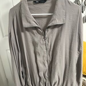 Zara Gray Zip-Up Jacket